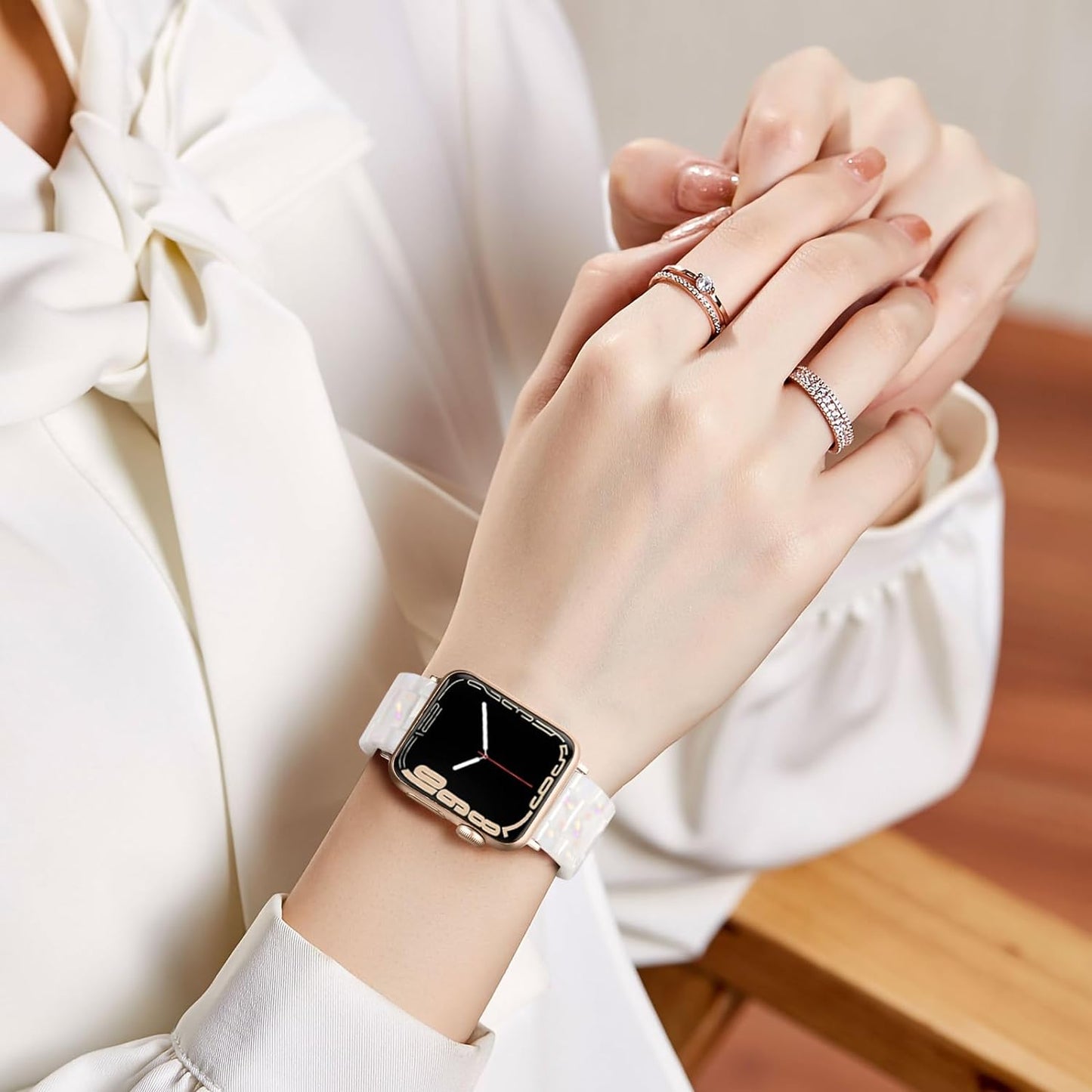Compatible with Resin Apple Watch Band 40Mm 38Mm 41Mm Women Men, Light Stylish Resin Bracelet Iwatch Replacement Bands with Stainless Steel Buckle for Iwatch Series 9/8/7/6/5/4/3/2/1/SE Colorful