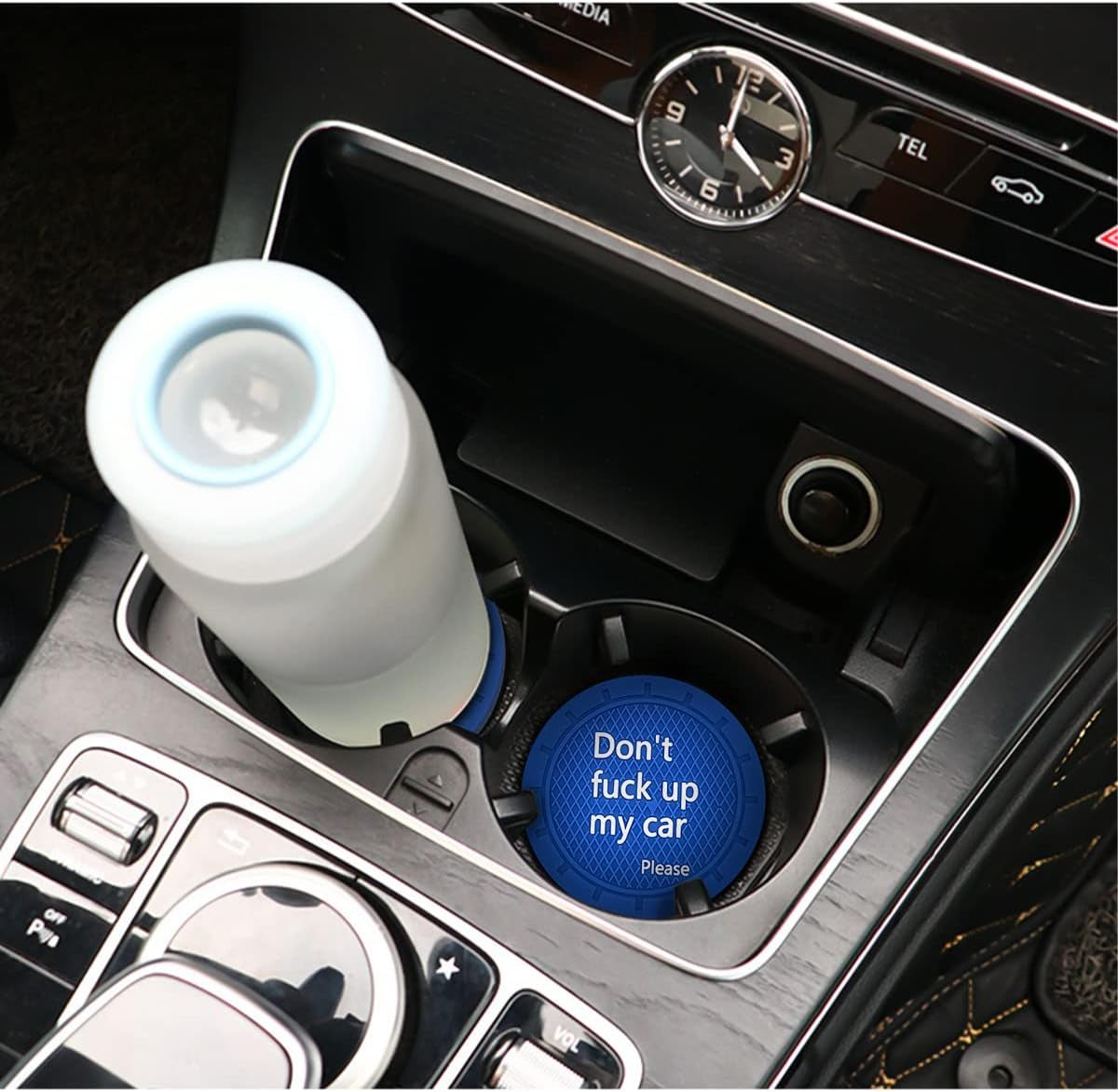 2 Pack Car Cup Holder Coasters, 2.75 Inch Non-Slip PVC Insert Cup Coaster, Anti-Scratch Auto Cup Mats for Women Men, Vehicle Interior Accessories Universal for Car, SUV, Truck (D Blue/2Pcs) TRUCK DRIVER
