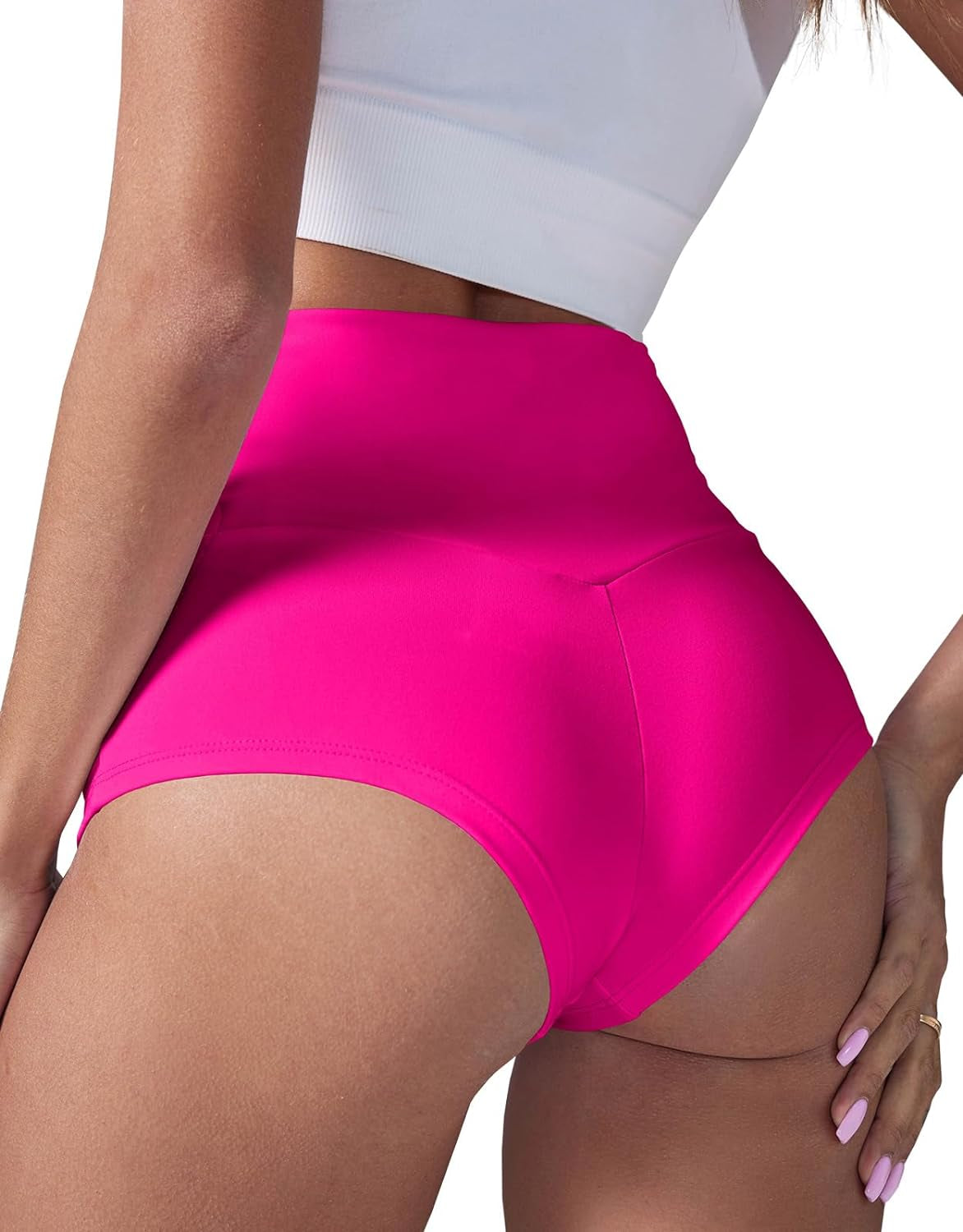 Women'S High Waist Yoga Shorts Gym Workout Booty Dance Hot Pants Athletic Butt Lifting Sports Leggings