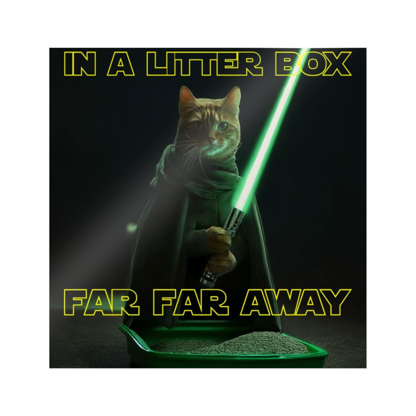 STAR WARS CAT IN A LITTER BOX FAR FAR AWAY Die-Cut Stickers