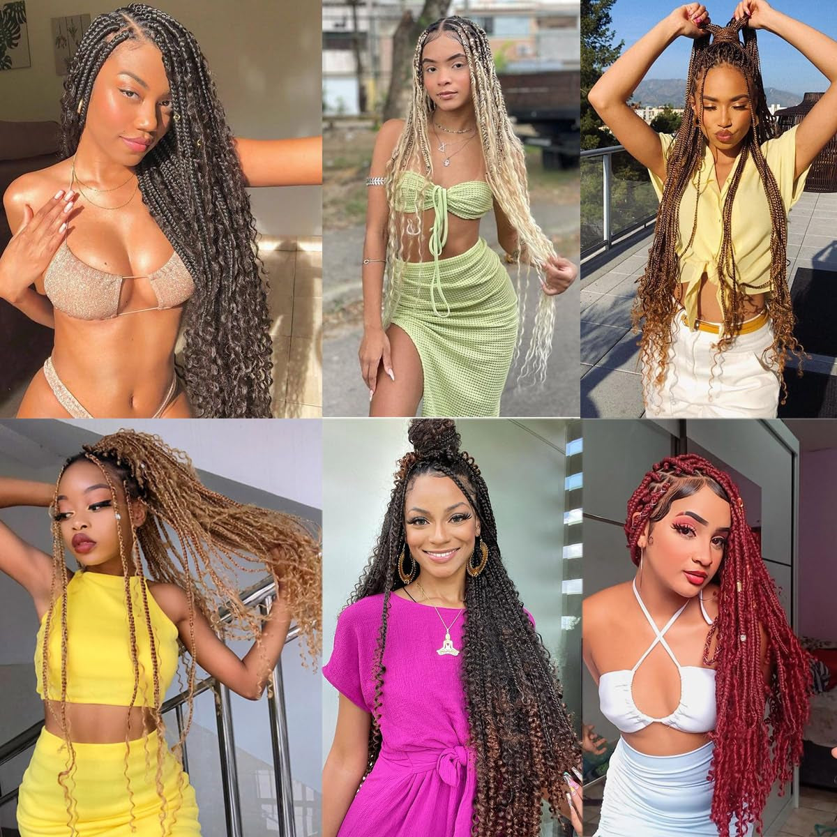 9 Packs Body Wave Braiding Hair 10 Inch Pre Feathered Short Bouncy Wavy Braiding Hair French Curls Wavy Crochet Braids Ocean Deap Twist Synthetic Hair Extensions for Boho Box Braids(27M30#)