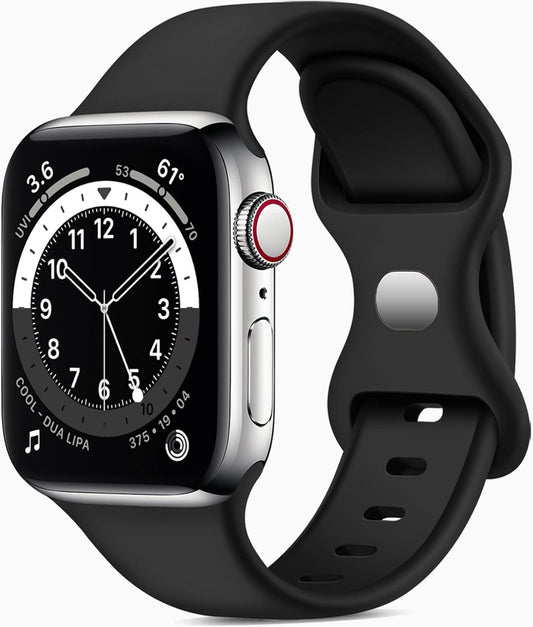 Compatible-With Apple Watch Straps - 2Pcs Silicone Apple Watch Straps 38Mm 40Mm 41Mm 42Mm 44Mm 45Mm 49Mm, Sports Watchband for Women Men, Replacement for Iwatch Ultra 8 Se 7 6 5 4 3 2 1