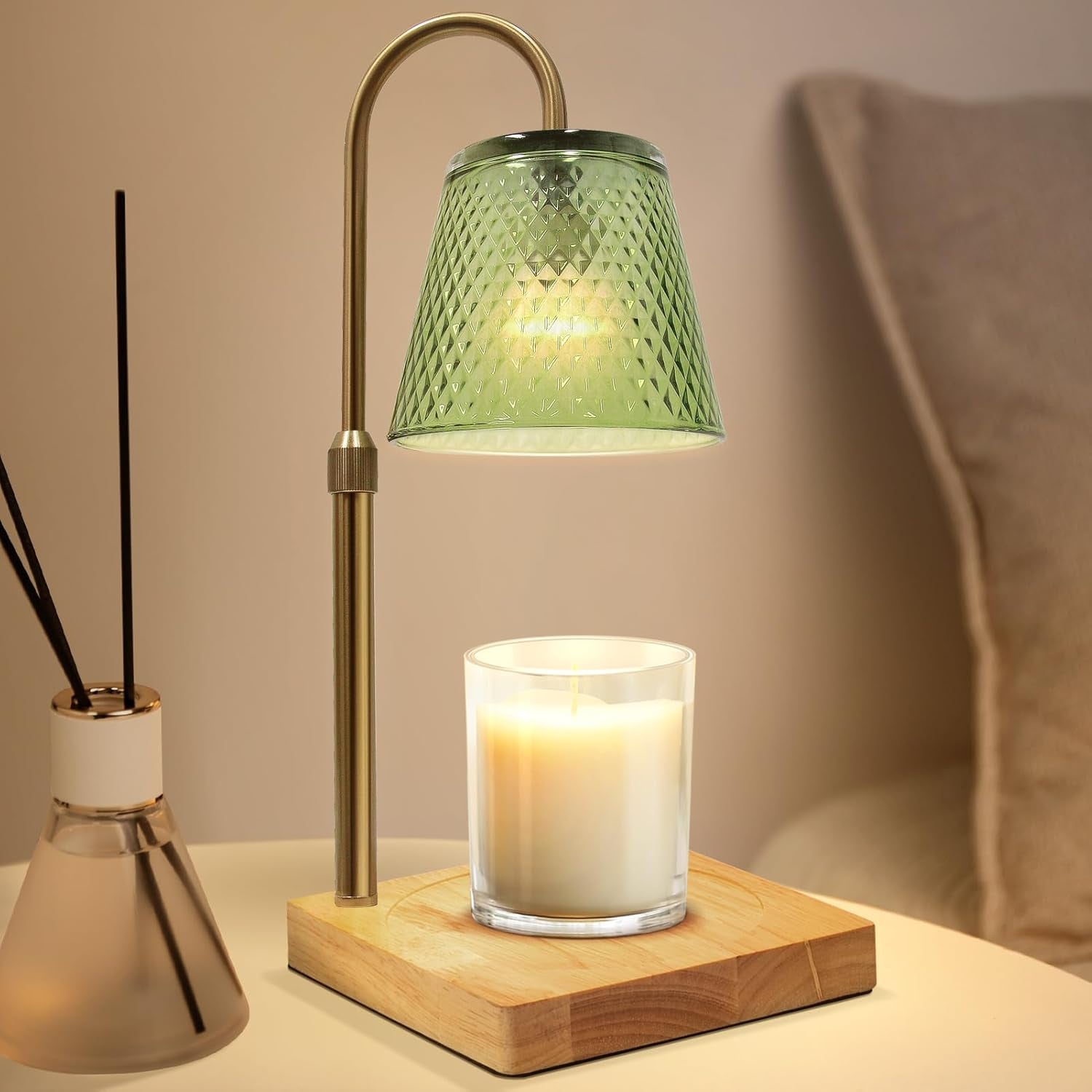 Candle Warmer Lamp with Timer: Adjustable Height Dimmable Candle Warmer 24-Hour Cycle Timer for Mom Home Decor House Warming Gifts New Home