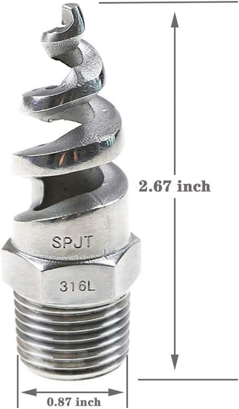 1/2" Male Spiral Cone Atomization Nozzle Stainless Steel(316) Dust Remove Atomized Sprayer for Gas Cooling, Washing, Fire Proof (Pack of 3)