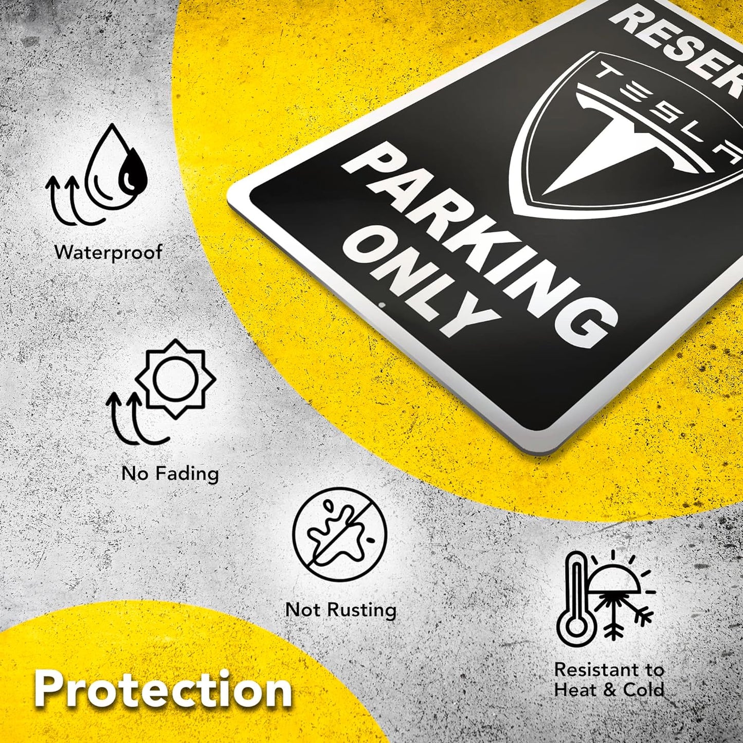 Tesla Parking Only Sign - 8X12 Aluminum Tesla Poster - Gifts for Tesla Owners - Tesla Garage Sign - Tesla Gifts for Men - Tesla Sign Parking