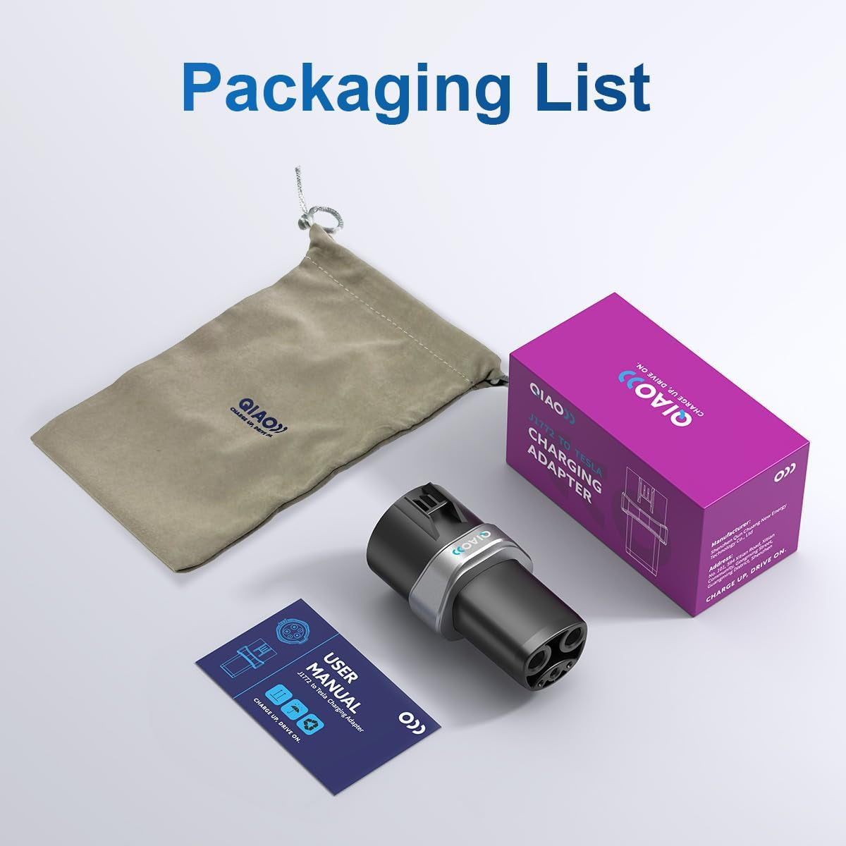 J1772 to Tesla Charger Adapter, Max 80A 280V Fast Charging for Tesla Model 3/Y/X/S, Chargers Connecting Seamlessly to SAE J1772 Charging Stations & Tesla Cars,Plug and Play