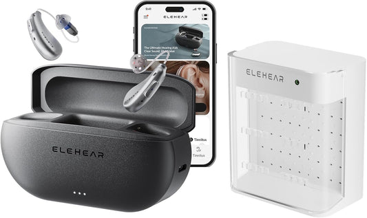 -Beyond OTC Hearing Aids with Dry Box, AI Powered Speech Enhancement and Tinnitus Masking, Superior Sound Quality, Connectivity with Ios or Android via Bluetooth 5.3, for Seniors and Adults