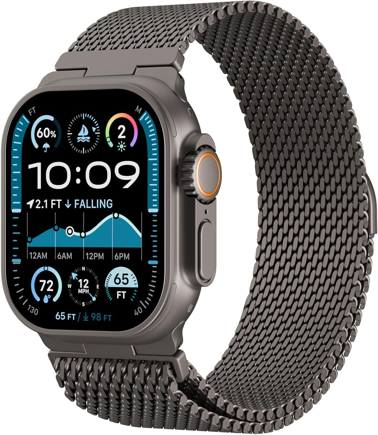 Stainless Steel Magnetic Clasp Band Compatible for Apple Watch 49Mm 46Mm 45Mm 44Mm 42Mm Men Women,Adjustable Metal Loop for Iwatch Ultra2 Ultra Series10/9/8/7/6/5/4 SE3/2/1