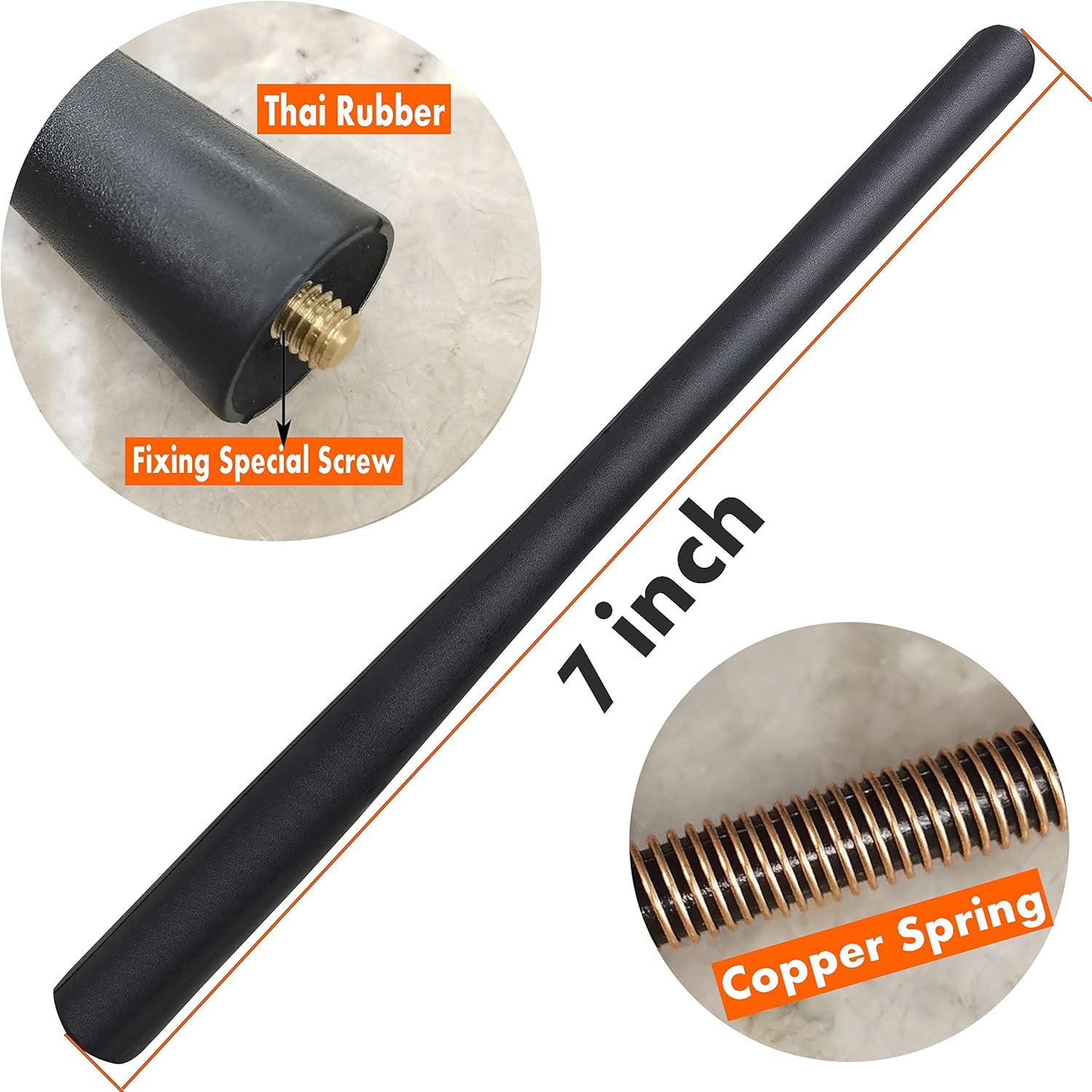 7 Inch Rubber Antenna for Toyota RAV4 (2008-2016), Toyota RAV4 EV (2012-2013), Toyota RAV4 Antenna - Car Wash Proof, Internal Copper Coil Antenna Mast Replacement