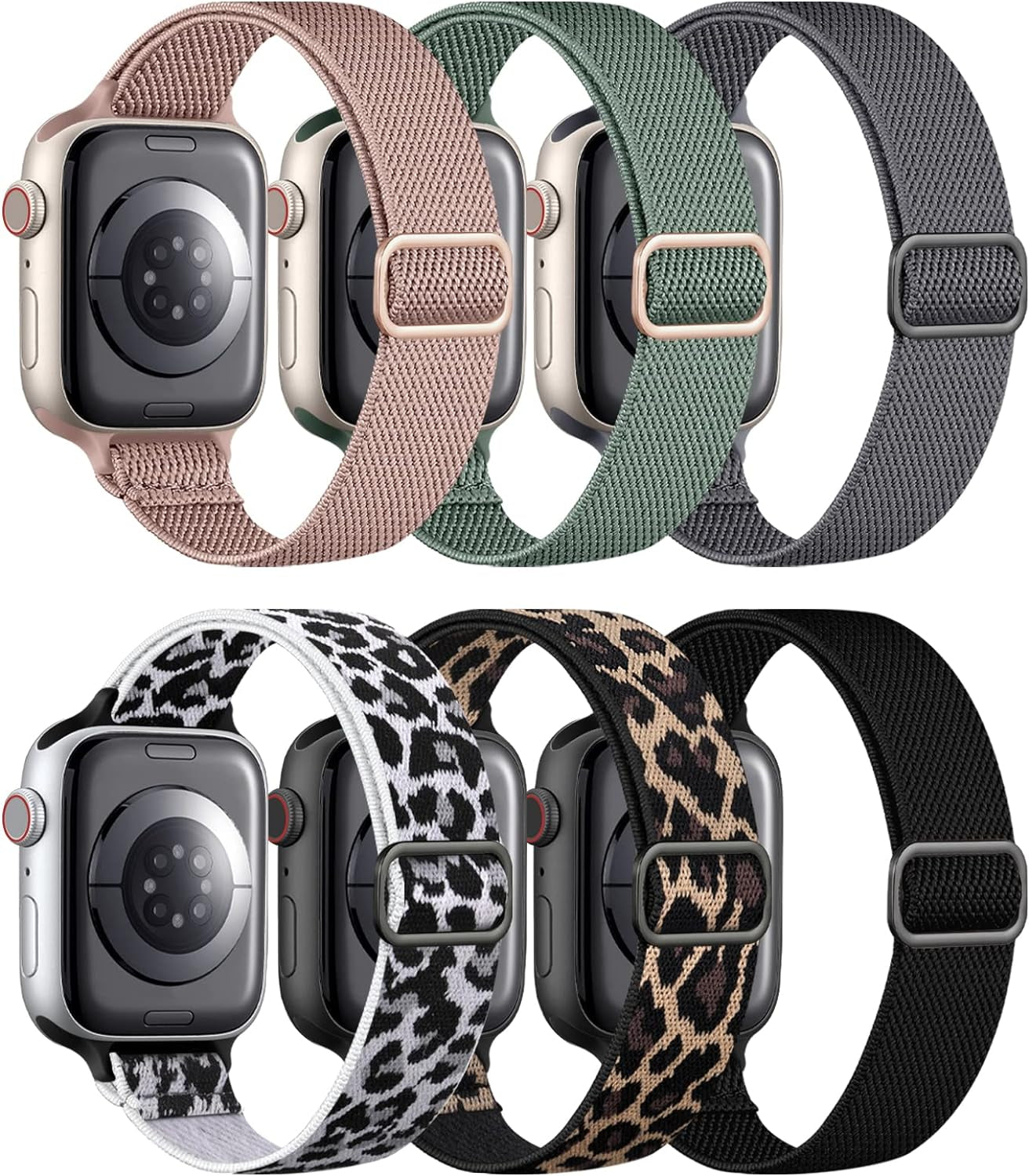 Stretchy Band Compatible with Apple Watch Bands 40Mm 41Mm 38Mm Womens, Cute Thin Elastic Nylon Braided Comfortable Replacement Slim Wristbands for Iwatch SE Series 8 7 6 5 4 3 2 1, (Package B)