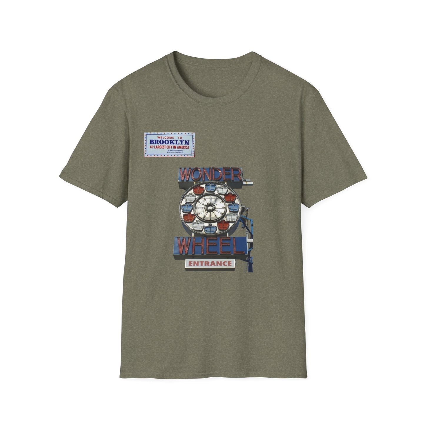 RETRO VINTAGE Wonder Wheel Brooklyn, NY Unisex Softstyle T-Shirt