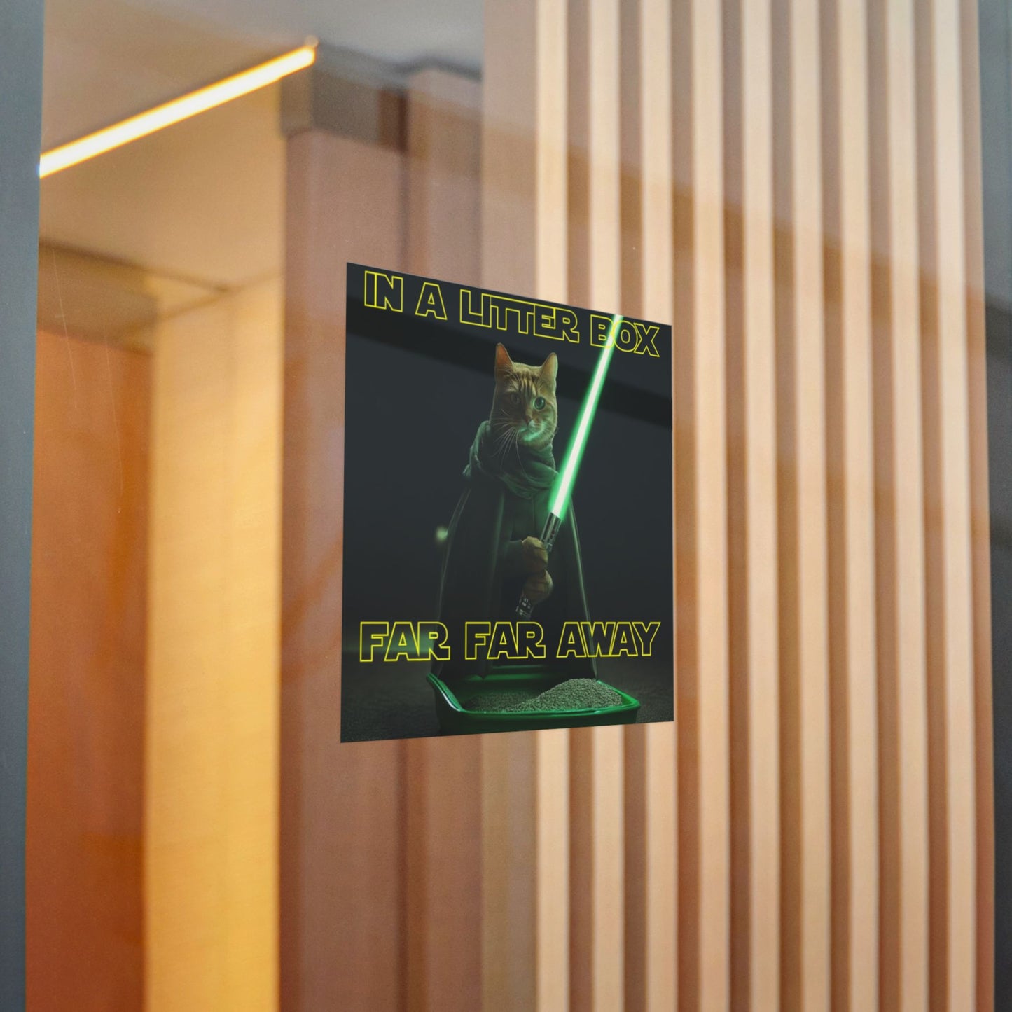 STAR WARS CAT IN A LITTER BOX FAR FAR AWAY Die-Cut Stickers