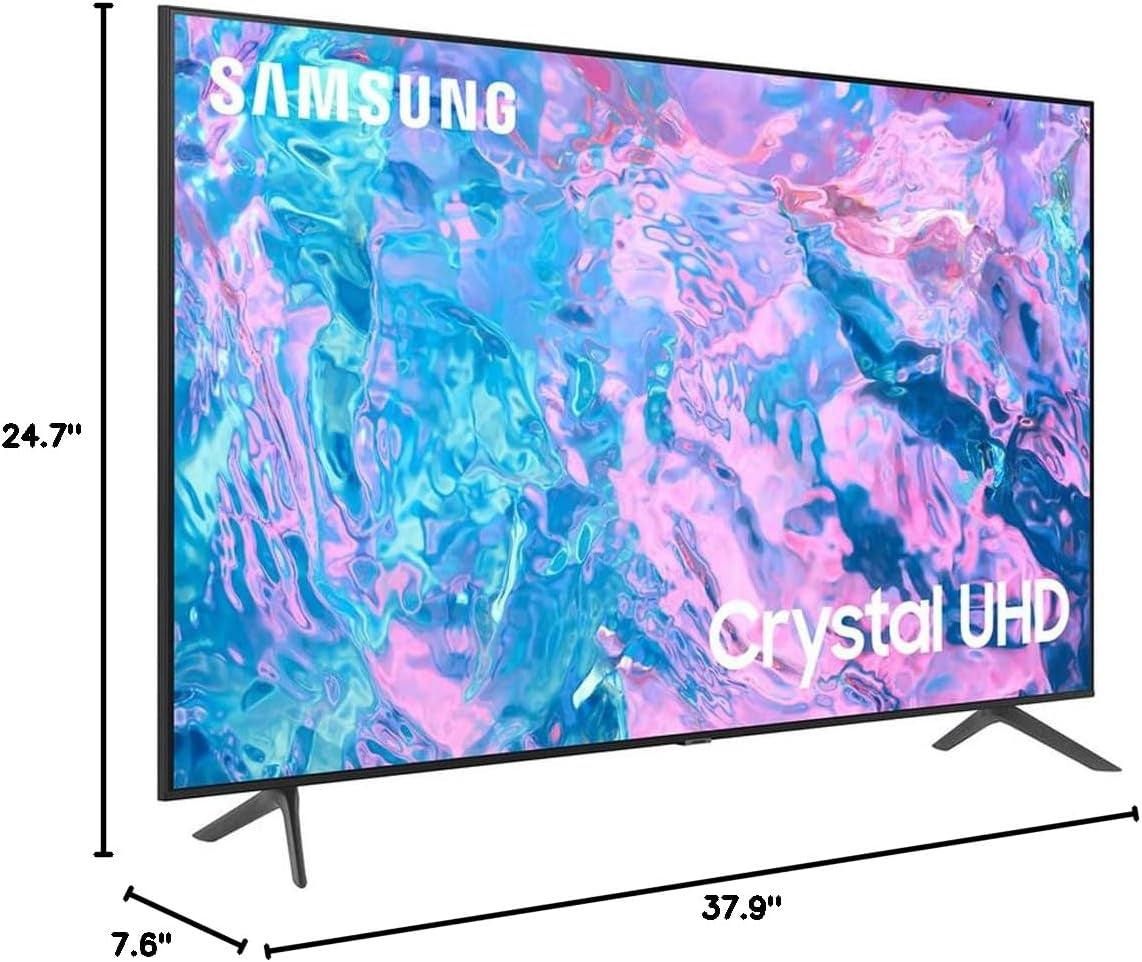 UN43CU7000FXZA 43 Inch Crystal UHD 4K Smart TV 2023 Bundle with 2 YR CPS Enhanced Protection Pack