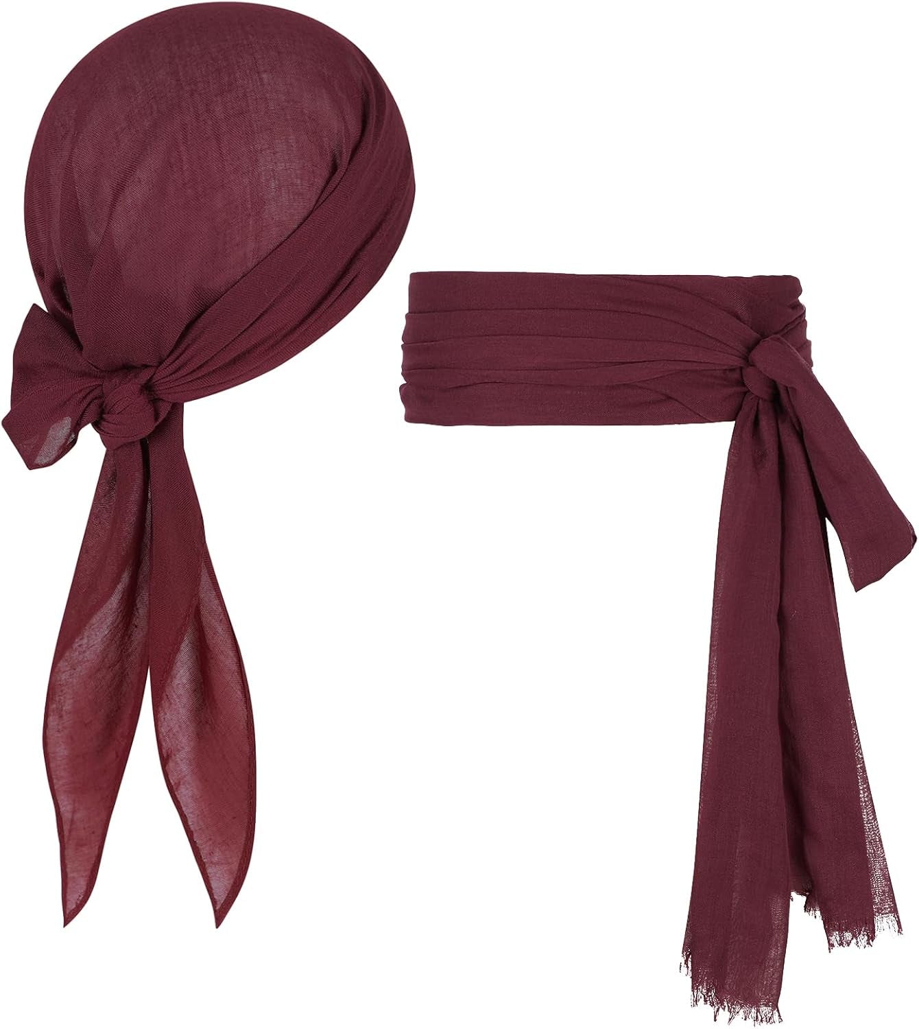 Pirate Costume Halloween Women Men Pirate Head Scarf Hat Accessories Cosplay Pirate Waist Belt Bandana Headband Renaissance