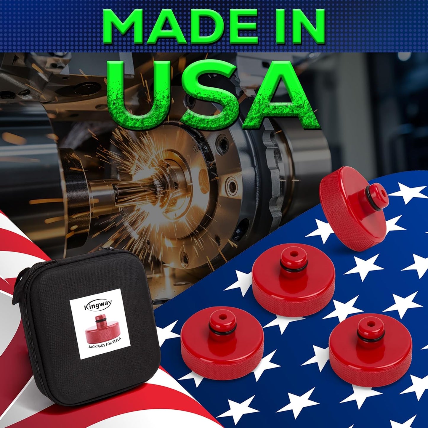 Tesla Jack Pad Lifting Jack Pad for Tesla Model 3/S/X/Y, Upgraded Polyurethane Floor Jack Stands Puck with Storage Case, Jack Lift Pad Car Tire Tools Tesla Accessories for Tesla Vehicles 2013 to 2024