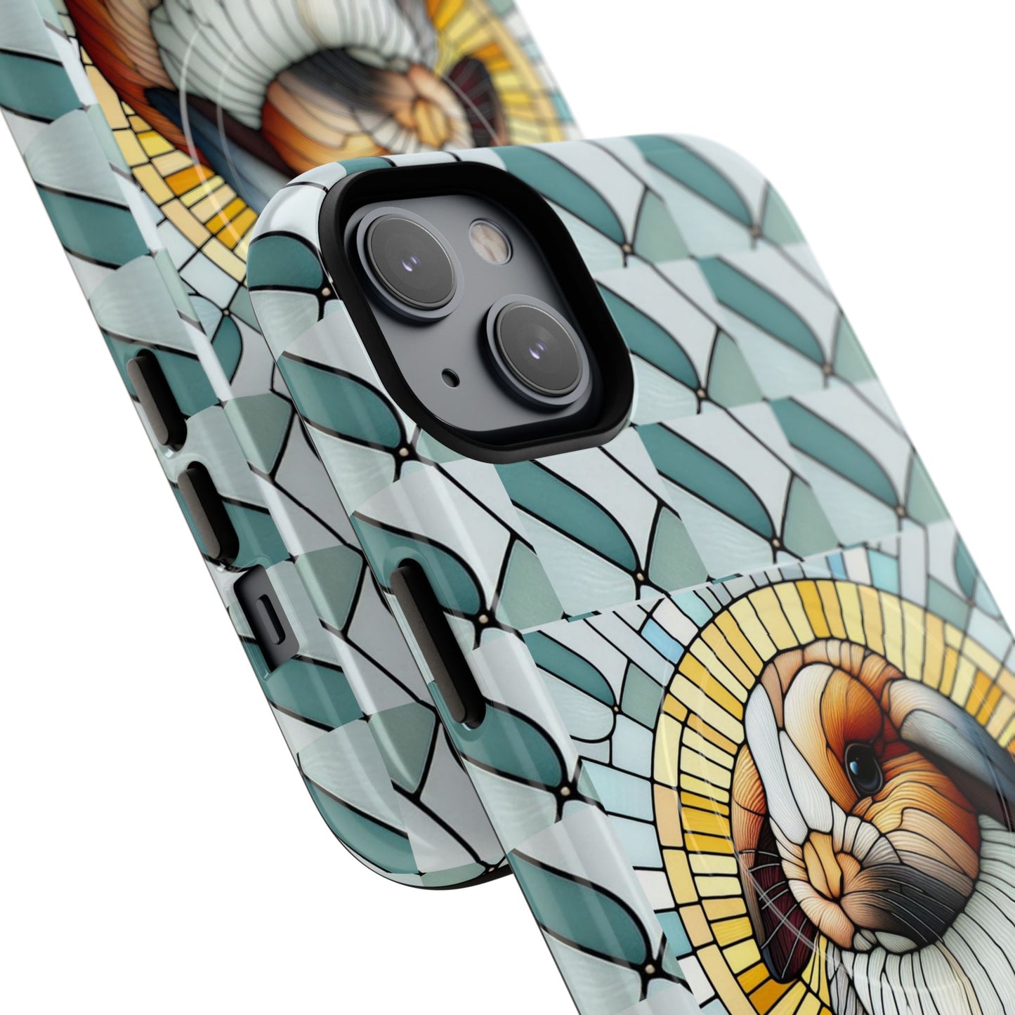 Holland Lop Rabbit Animal Stained Glass Design Tough Magnetic Cases