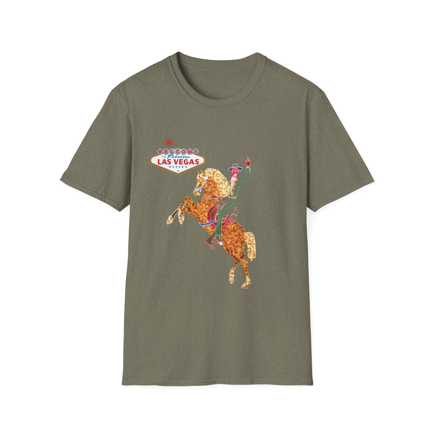 Las Vegas, Las Vegas Boulevard State Scenic Byway, Hacienda Horse and Rider Unisex Softstyle T-Shirt