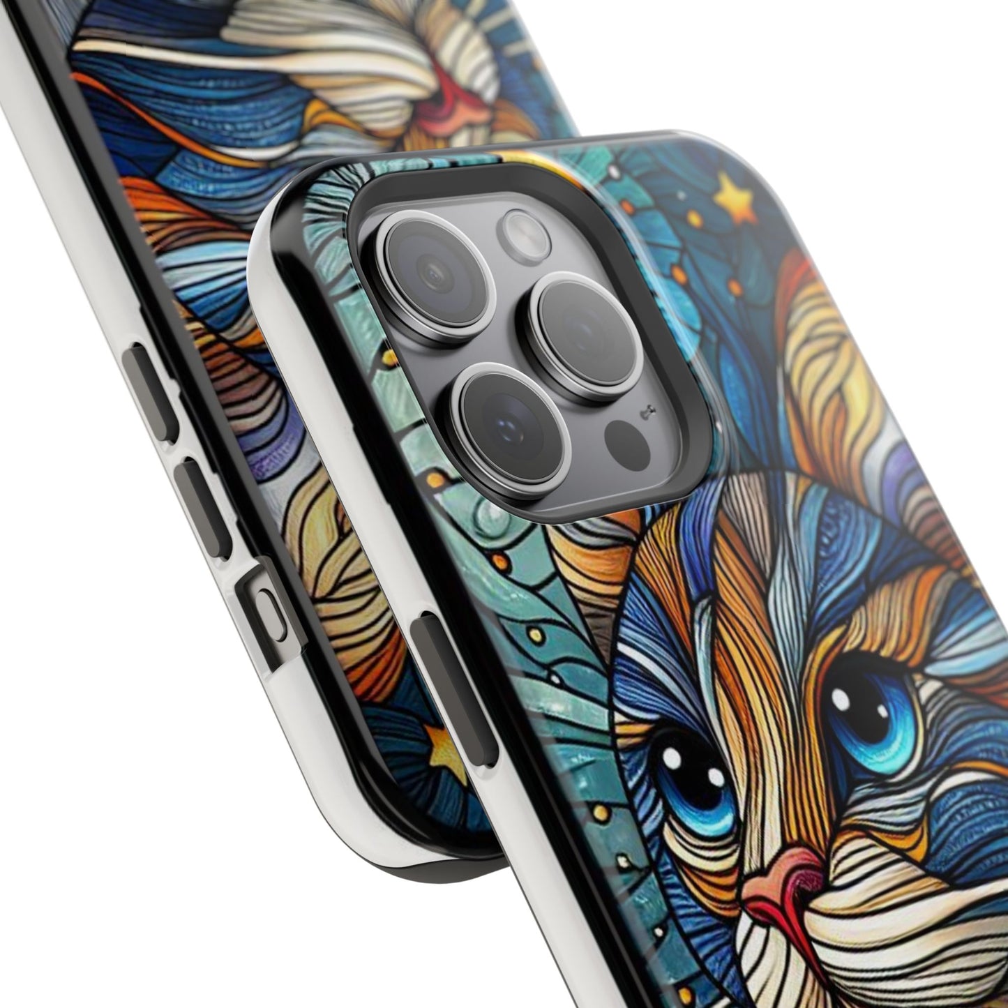 Cat-Stained Glass Magnetic Tough Cases