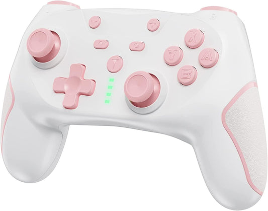 Switch Pro Controller, Wireless Pro Controller for Switch/Switch Lite/Switch OLED, Switch Controller with 2 Back Buttons, 3-Level TURBO Adjustable (Pink)