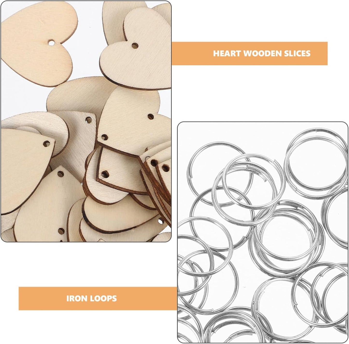 Family Birthday Wooden Reminder Calendar Board Wall Hanging Plaque Board Wood Heart Tags with 50 PCS Iron Loops for Wedding Birthday Christmas Home Wall Decor