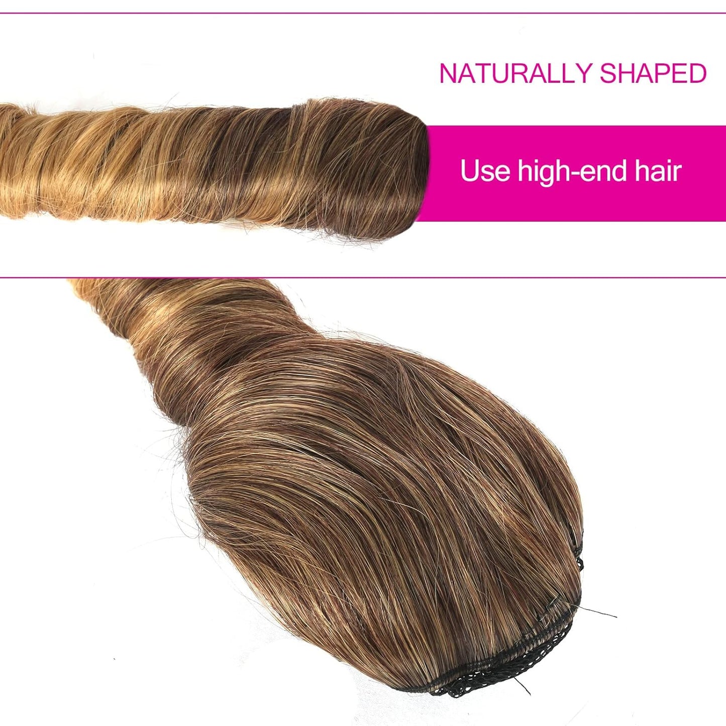 Spiral Curl Short Hair Extensions Drawstring Ponytails for Black Women Synthetic Highlight Curly Hair Fake Ponytail, 14Inch Ombre Blonde T33/27# Bounce Curl Ponytail Extension for Black Women