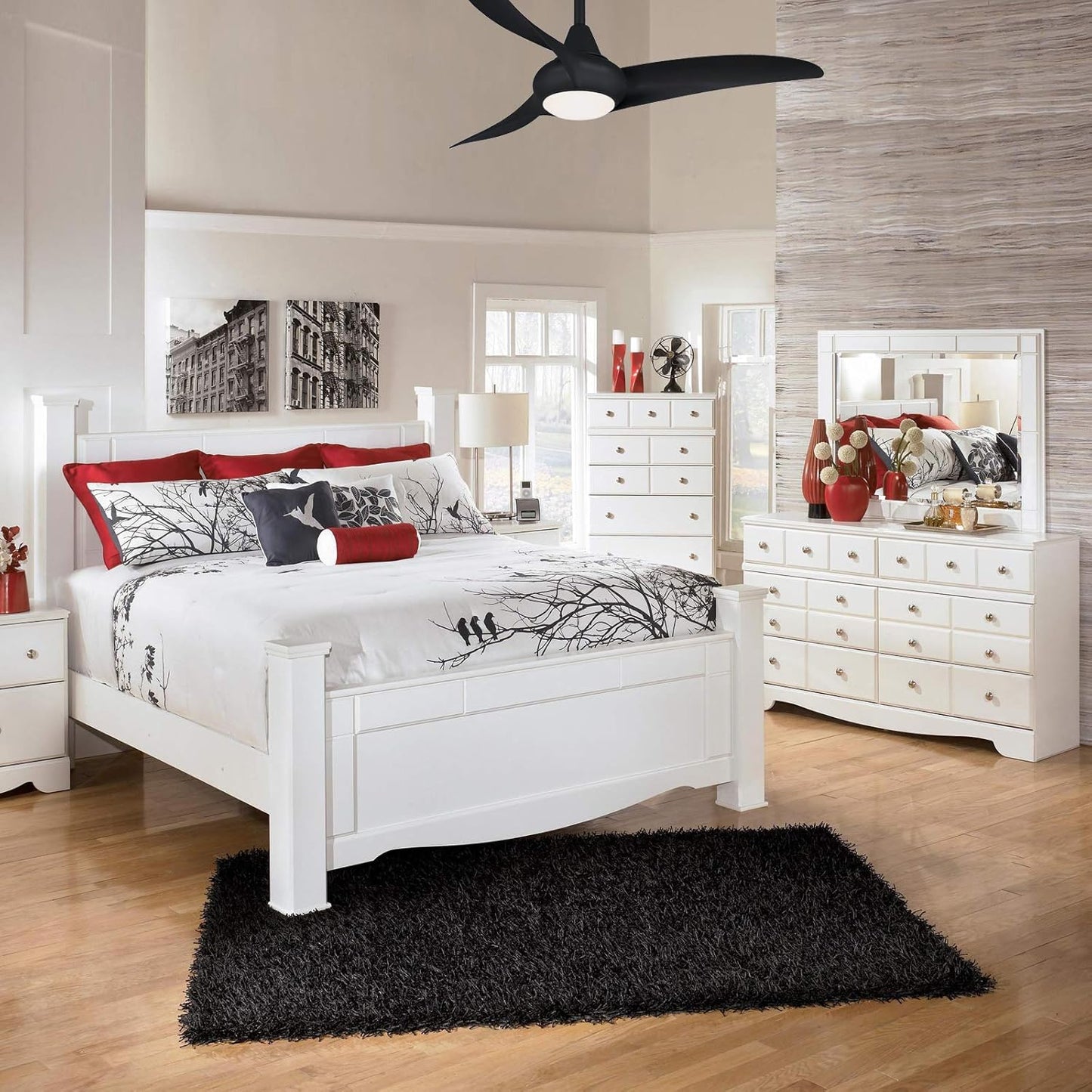 F845-CL Light Wave 44" Ceiling Fan with LED Light and Remote Control in Coal Finish