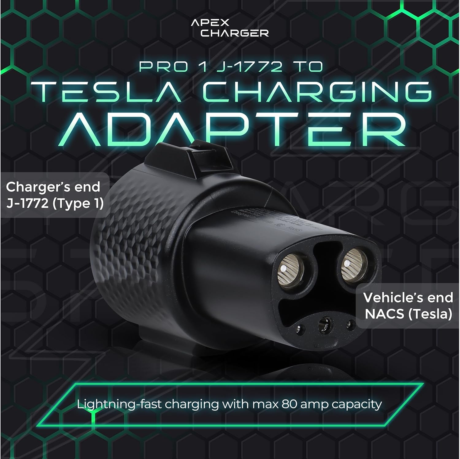 *FOR TESLA ONLY*  PRO 1 Connector: J1772 to Tesla Adapter. Converts Portable, Mobile & Level 2 Wall Mounted AC Electric Vehicle Charging Stations to NACS. Exterior Accessories Model S Y 3 X