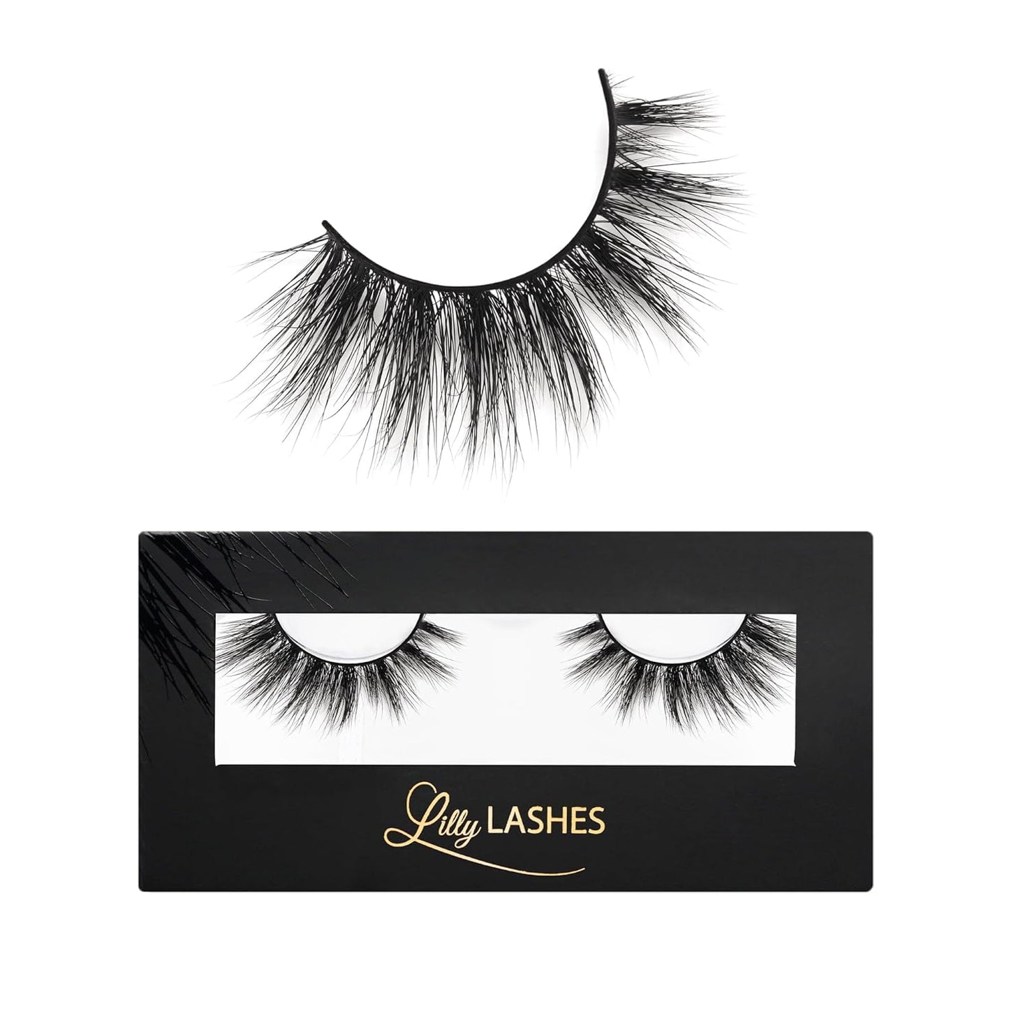 Miami Flare 3D Mink Lashes, Mink Eyelashes, the Original Lilly Lash for Wispy & Natural Look, Reusable Eyelashes up to 25X, Fluffy Lashes, Strip Lashes, Lash Glue Not Included