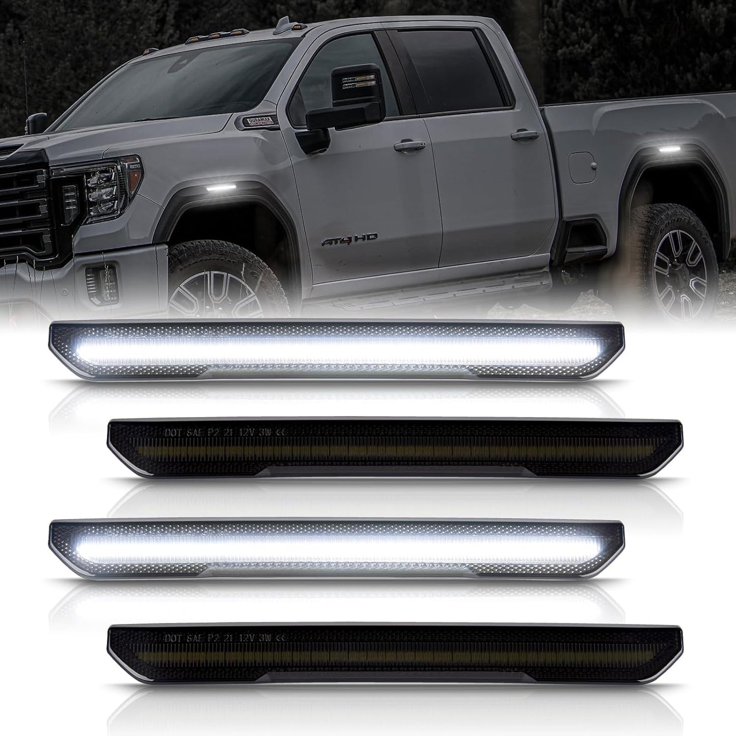 LED License Plate Light Compatible with 2014 2015 2016 2017 2018 2019 2020 2021 2022 Chevy Silverado GMC Sierra 1500 2500HD 3500HD 2015-2021 Colorado Canyon Pickup Truck 6000K, White