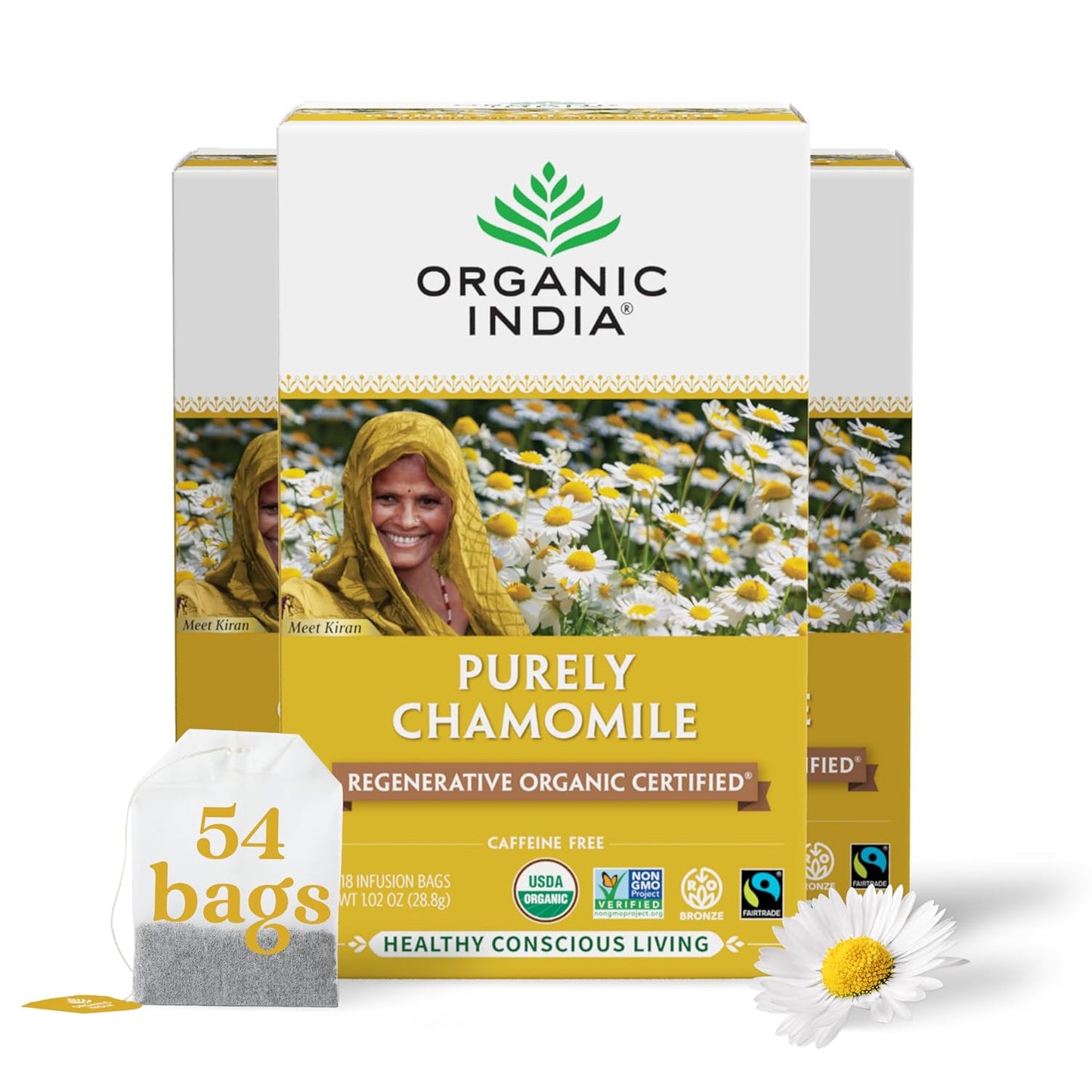 Calming Tulsi Ashwagandha Herbal Tea - Holy Basil Tea with Ashwagandha Root, Supports Restful Sleep - Adaptogen, Vegan, USDA Certified Organic, Non-Gmo - 18 Infusion Bags, 3 Pack TLBH