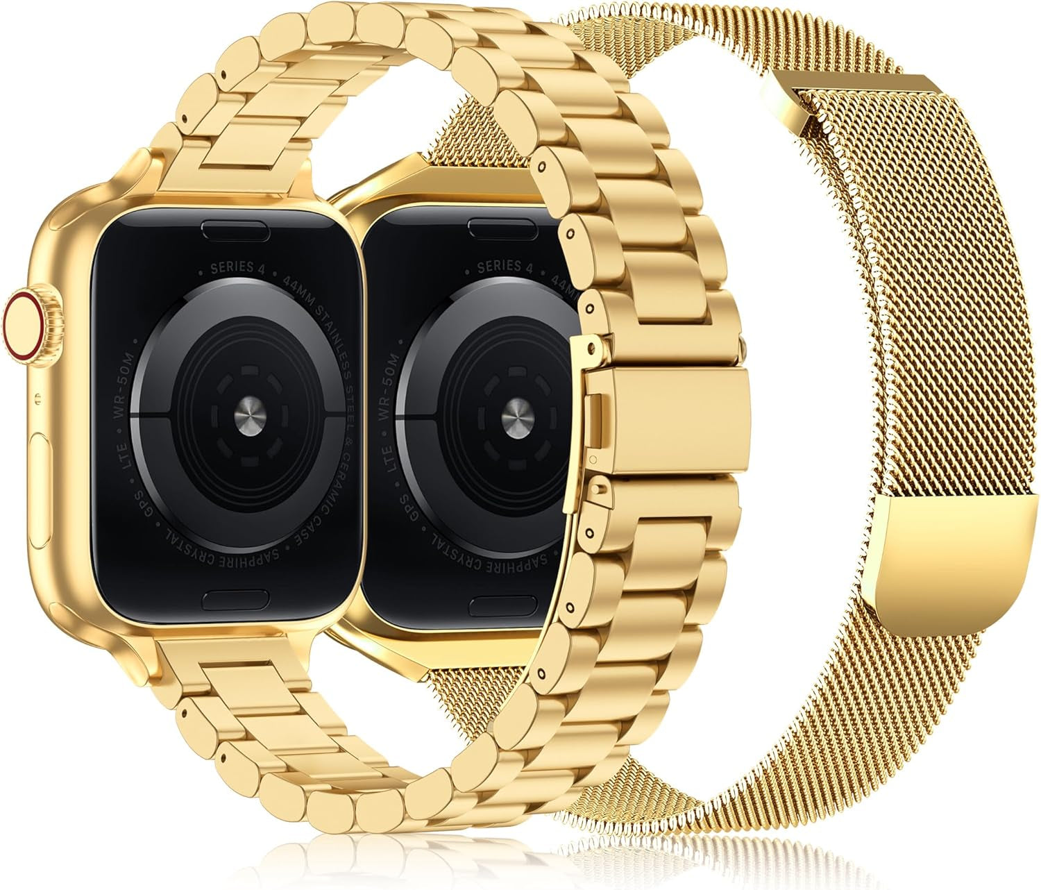 2 Pack Slim Stainless Steel Band & Milanese Mesh Strap Compatible with Apple Watch Band 38Mm 40Mm 41Mm 42Mm(S10), Thin Metal Replacement Bands for Iwatch Series SE 10 9 8 7 6 5 4 3 2 1
