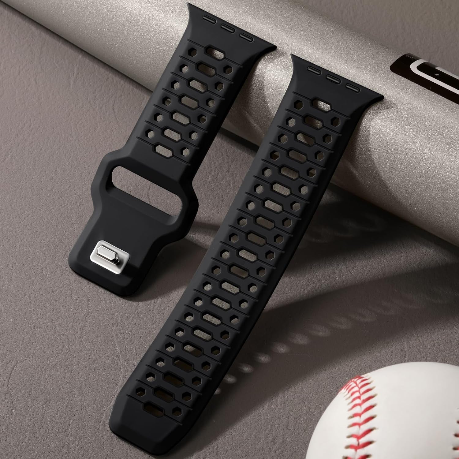 26MM Rugged Breathable Silicone Sport Band Compatible with 49Mm Apple Watch Ultra 2/1, 46Mm Series 10, 45Mm Series 9 8 7, 44Mm Series 6 5 4 SE 2/1, 42Mm Series 3 2 1