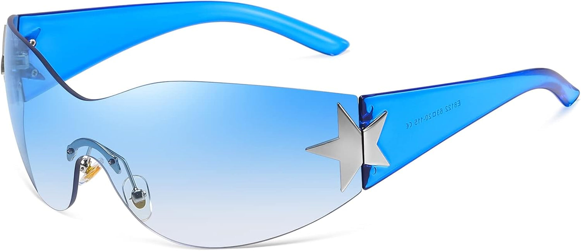 Y2K Sunglasses for Women Men Shield Wrap around Fashion Sunglasses Trendy Oversized Frameless Sun Glasses