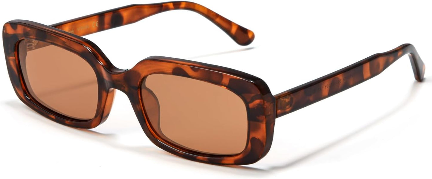 Rectangle Sunglasses Men Tinted Polarized Big Square Retro 90S Vintage Y2K Glasses for Women UV Protection