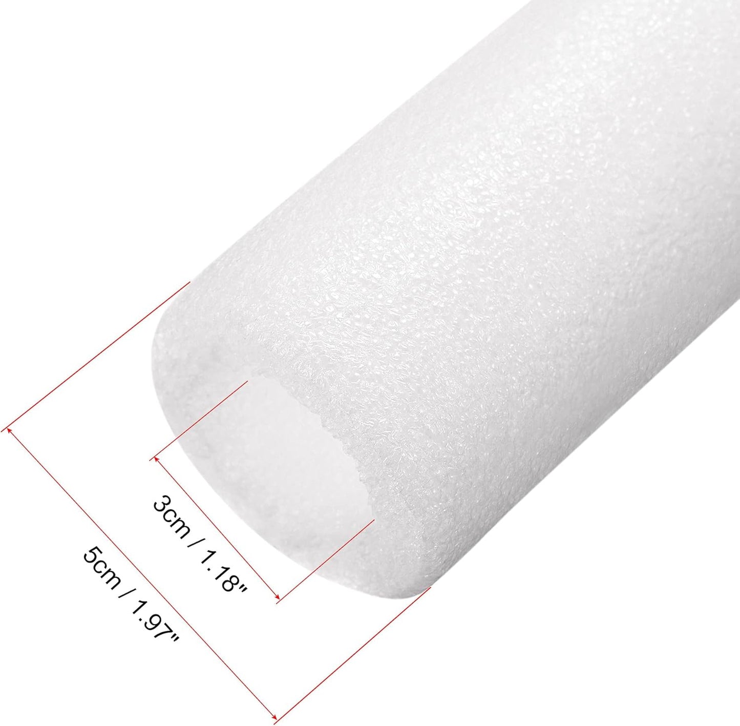 Foam Tube Pipe Insulation Freeze Protection Cover 3.28 Ft Length 1.18In ID 1.97In OD Pipe Insulation Kits White 2 Pack