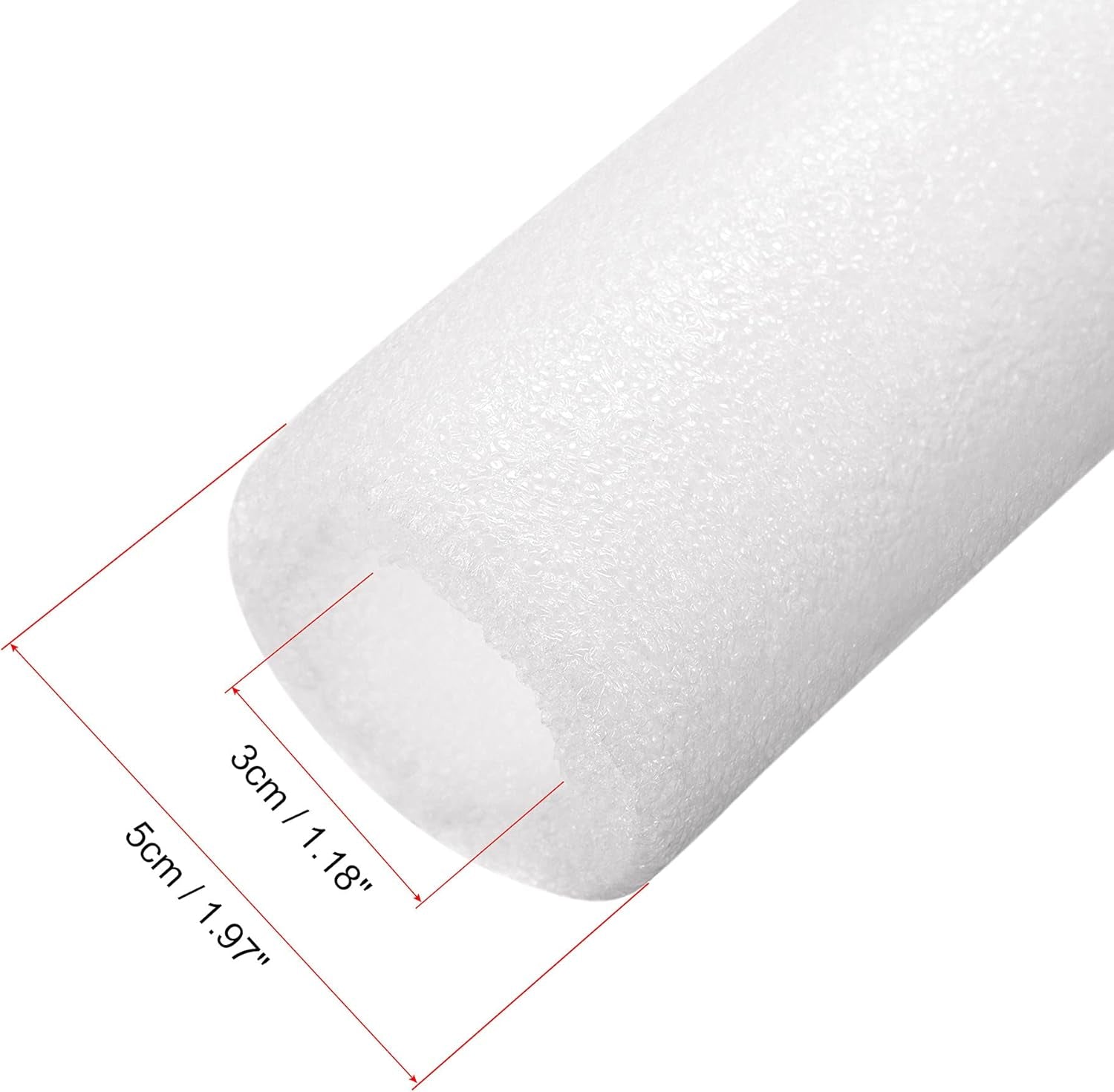 Foam Tube Pipe Insulation Freeze Protection Cover 3.28 Ft Length 1.18In ID 1.97In OD Pipe Insulation Kits White 2 Pack