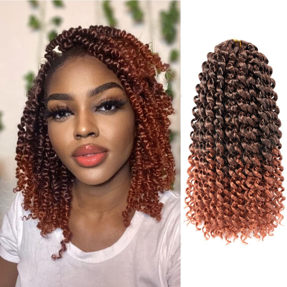 10 Inch Passion Twist Hair Water Wave Crochet Hair for Passion Twist Crochet Hair Long Bohemian Braiding Hair 6 Packs Braiding Passion Twist Braids Synthetic Hair Extensions (10 Inch, #1B/350)