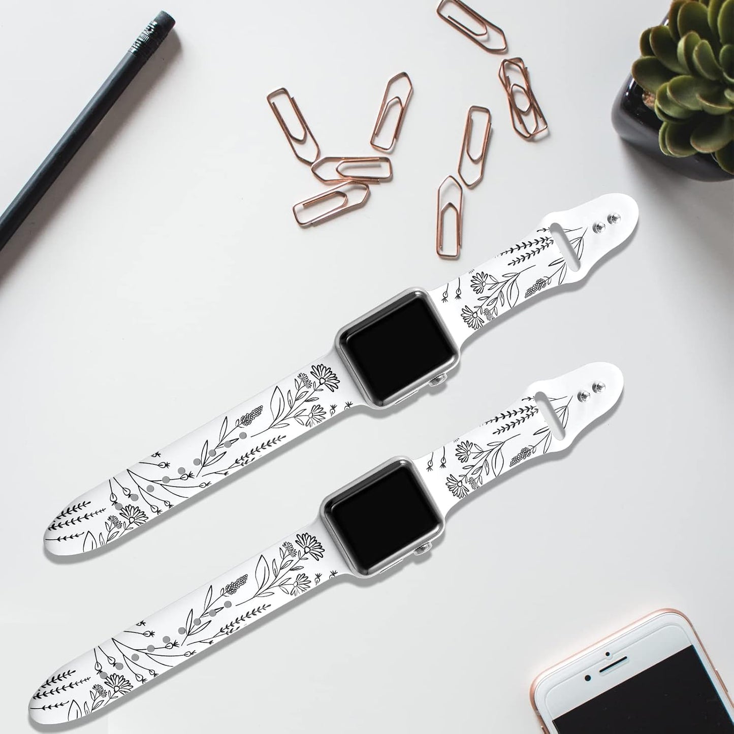 Compatible Apple Watch Band Women 38Mm 40Mm 41Mm 42Mm 44Mm 45Mm 49Mm, Women Floral Laser Soft Silicone Print Fade-Free Pattern Replacement Strap for Iwatch Ultra Series 8 7 6 5 4 3 2 1 SE
