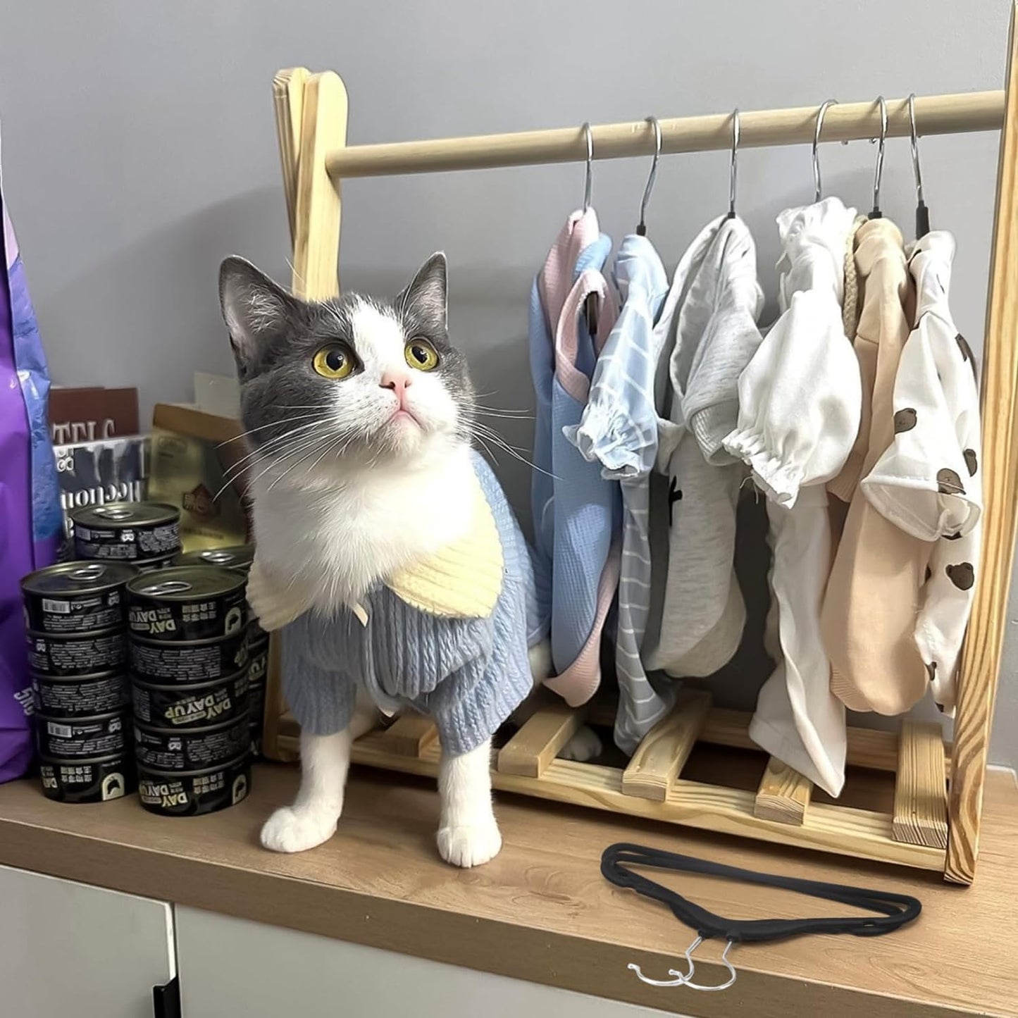 Baby Clothes Hanger, 11.6 Inch Kids Black Velvet Hanger, Non Slip Children Felt Hanger, Toddler Hanger for Infant Closet Space Saving (Black, 60Pack)