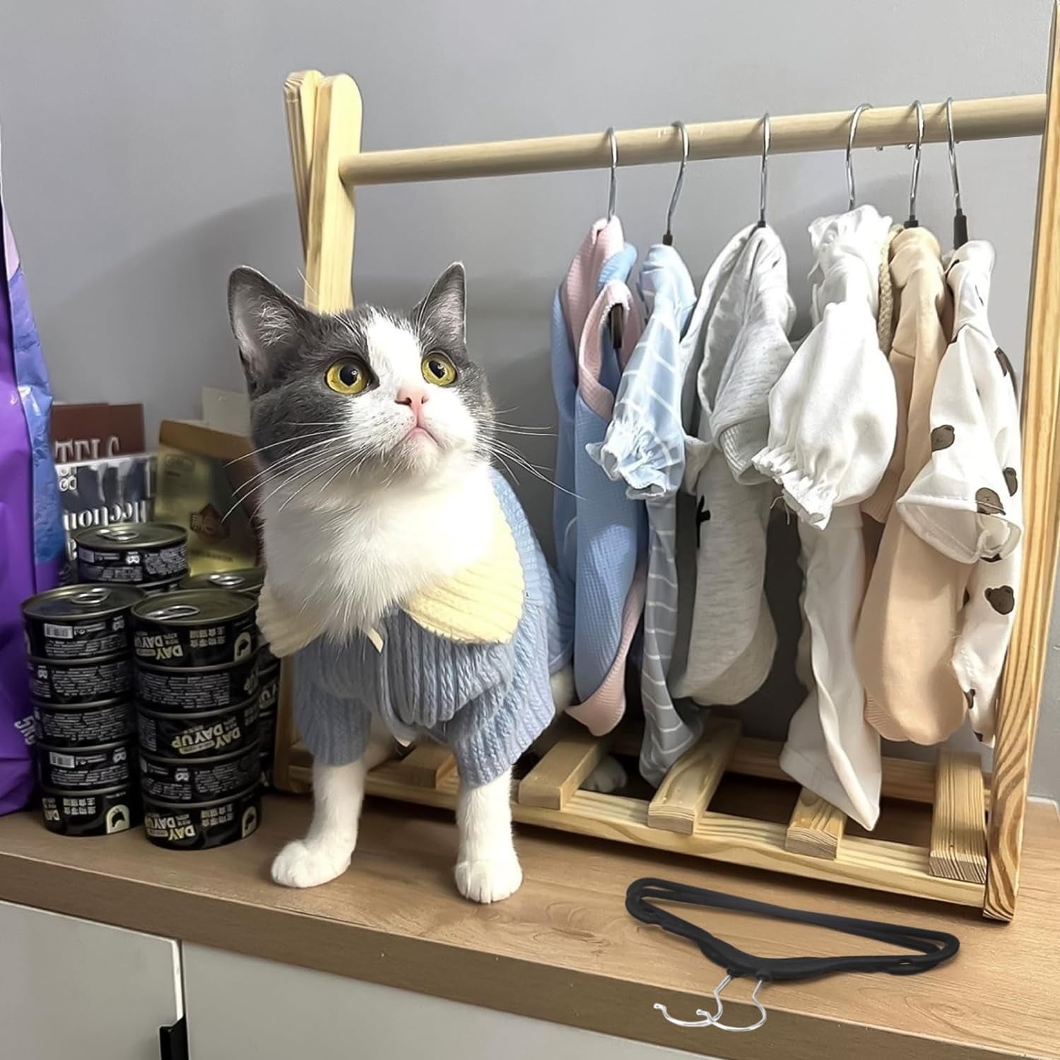 Baby Clothes Hanger, 11.6 Inch Kids Black Velvet Hanger, Non Slip Children Felt Hanger, Toddler Hanger for Infant Closet Space Saving (Black, 60Pack)