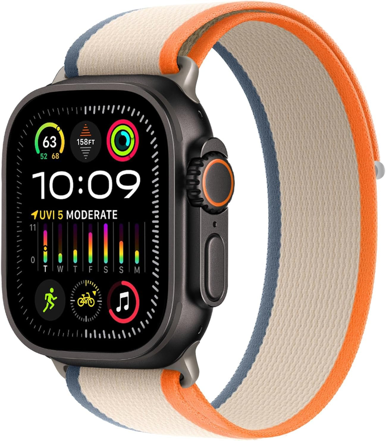 Trail Loop Nylon Band - Compatible with Apple Watch Ultra 2 Band/Ultra Band 49Mm 45Mm 44Mm Men Women, Braided Elastic Weave Sport Strap for Iwatch Ultra 2, Iwatch Ultra Series 10 46Mm SE/9/8/7/6/5/4