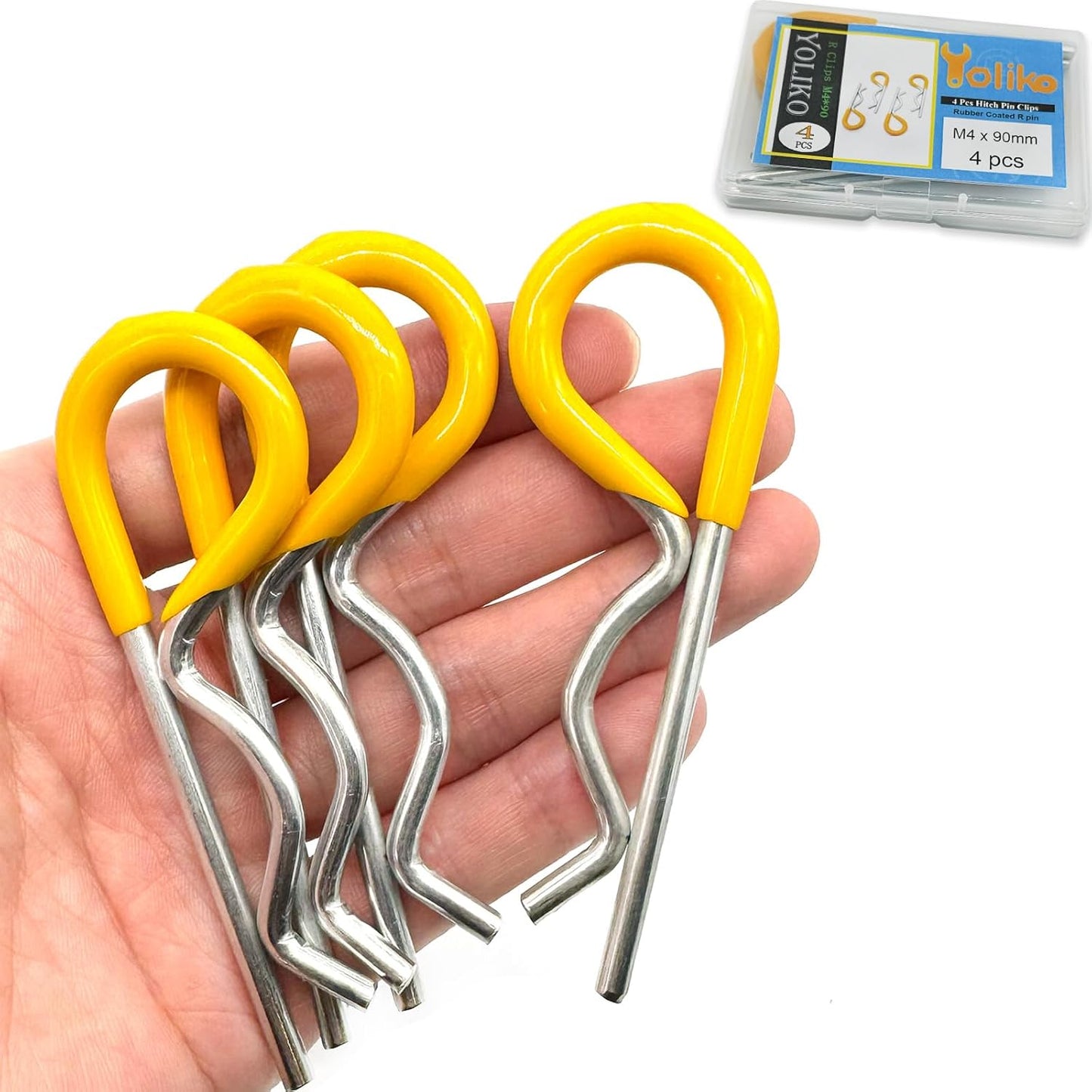 6 Pcs Heavy Duty Hitch Pins Clip R Clips Spring Retaining Wire Hair Pins Cotter Pin Strong Spring Rubber-Coated Grip R Clip for Trailer Tractors Mower Carts Truck Pin Clip M3.5X75Mm TRUCK DRIVER