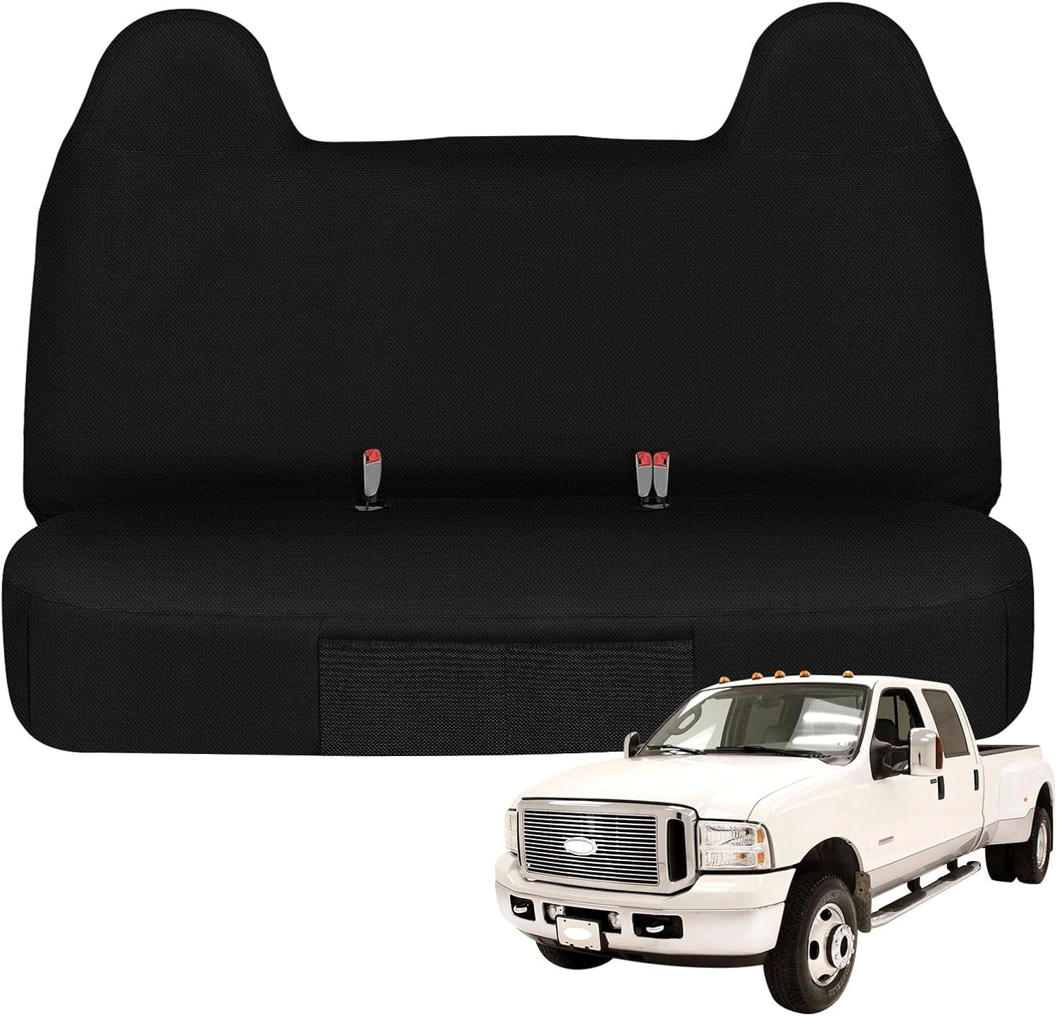 Custom-Fit Front Bench Seat Cover Replace for 1999-2007 Ford F250 F350 F450 F550 Ford F-Series Black Oxford Interior Cover Accessories(Machine Washable)