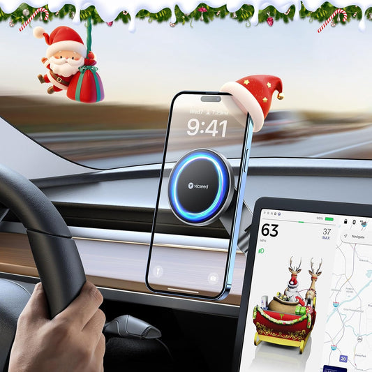 Tesla Phone Mount【Strongest Magnet Power】Magsafe Car Mount for Tesla Model 3 Model Y, Foldable Hidden Tesla Phone Holder Fit for All Phone, Tesla Model Y Accessories Tesla Model 3 Accessories