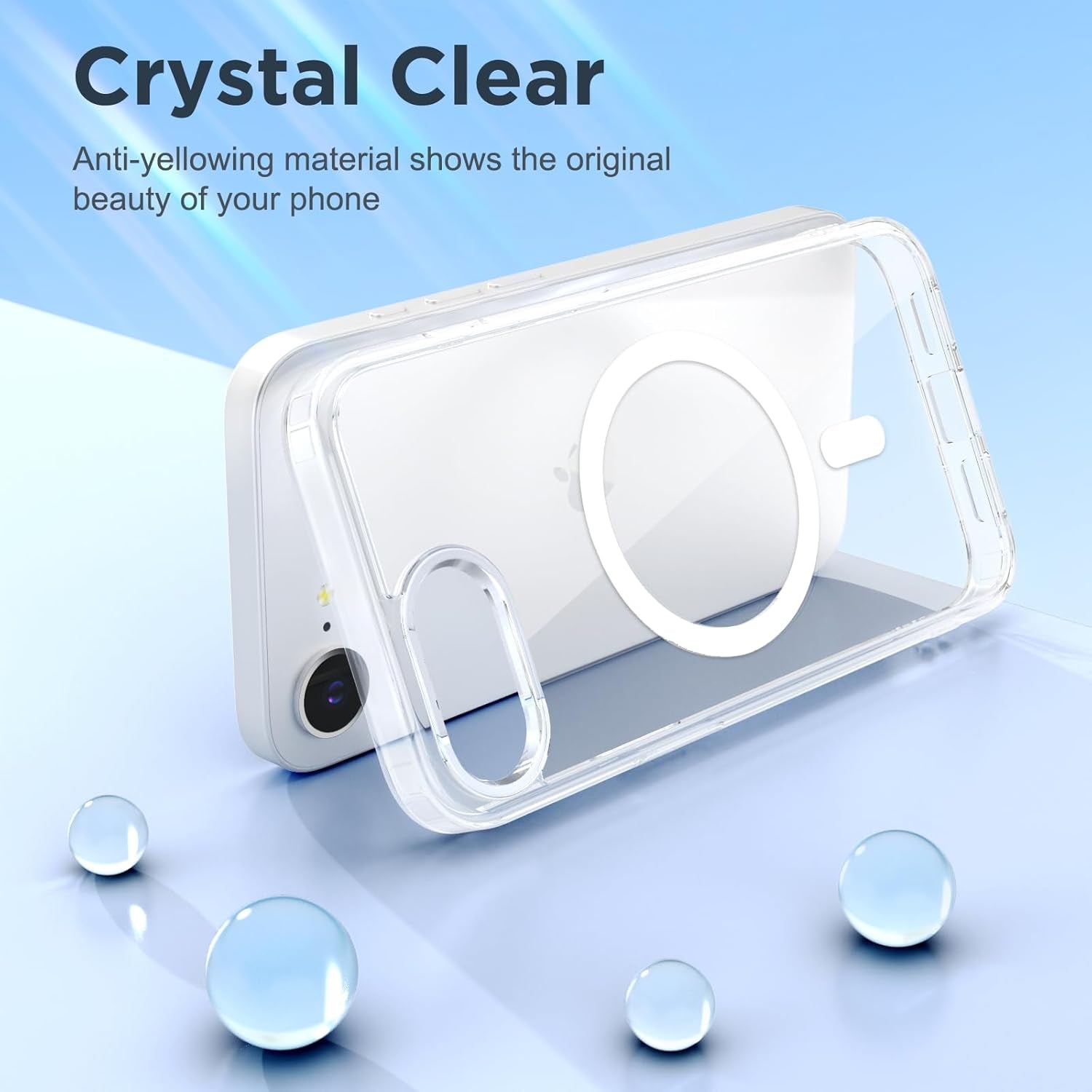 for Iphone 16E Case, [Compatible with Magsafe][Anti-Yellowing][Military-Grade Protection] Shockproof Slim Magnetic Phone Sleeve for Iphone 16E 6.1'', Clear