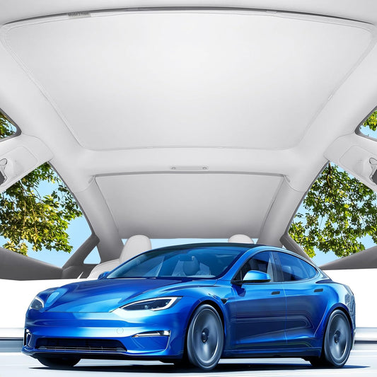 New Version Sunshade Roof for Tesla Model 3【Blocks 99% UV, No Sag Gap!】Premium Shade for Tesla Model 3 Accessories Heat Insulation Keep Cooling Light-Tight Foldable Sunshade for Model 3 2023 2022 2021