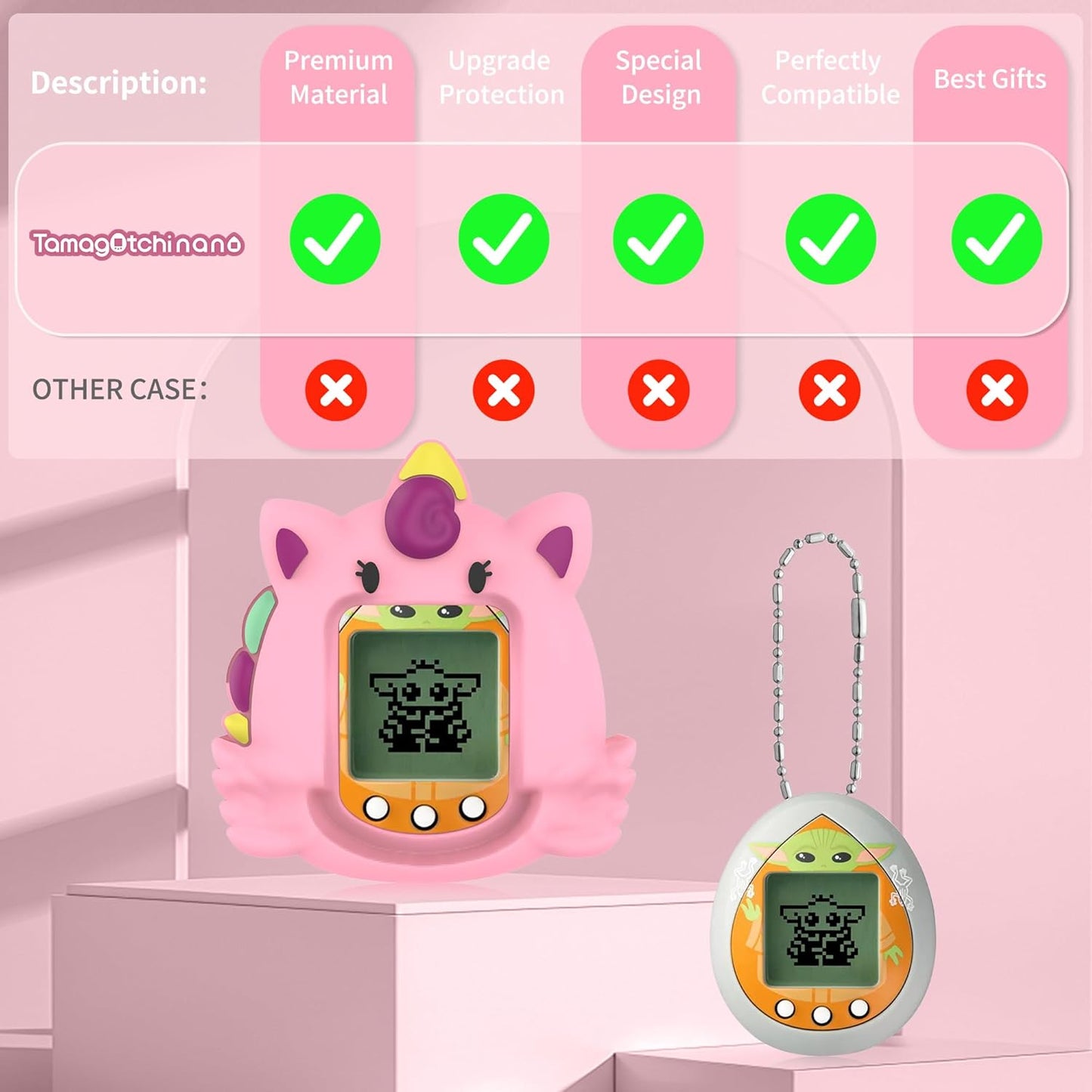 Compatible with Tamagotchi Nano Silicone Case, Cute Unicorn Pattern Protective Cover Case Suitable for Tamagotchi Nano Accessories for Kids ZOUSA