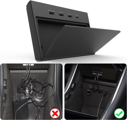 USB Hub 5 in 1 Ports for Tesla Model 3 before June 2020(Not Fit for Model Y),Dashcam & Sentry Mode Viewer USB Hub Dongle USB (Not Fit for Tesla Model 3 Produced after June 2020)