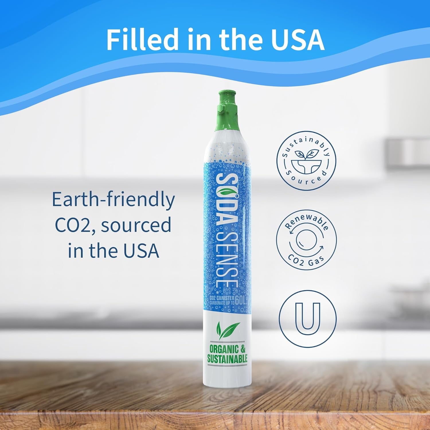 60L Threaded CO2 2 Pack Canister Refill, Compatible W/All Threaded 'Screw-In' Soda Makers Including Sodastream [Excludes ART, TERRA & DUO]
