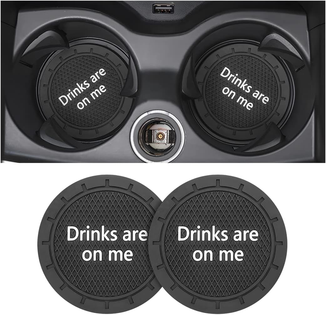 2 Pack Car Cup Holder Coasters, 2.75 Inch Non-Slip PVC Insert Cup Coaster, Anti-Scratch Auto Cup Mats for Women Men, Vehicle Interior Accessories Universal for Car, SUV, Truck (D Blue/2Pcs) TRUCK DRIVER